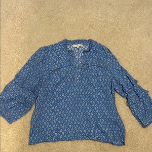 LOFT Blue Patterned Blouse